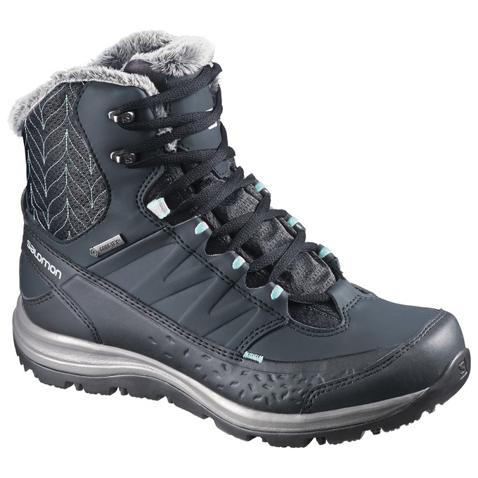 Salomon Singapore Mens Winter Boots - KAÏNA MID GTX® Navy | 23907-UBSE